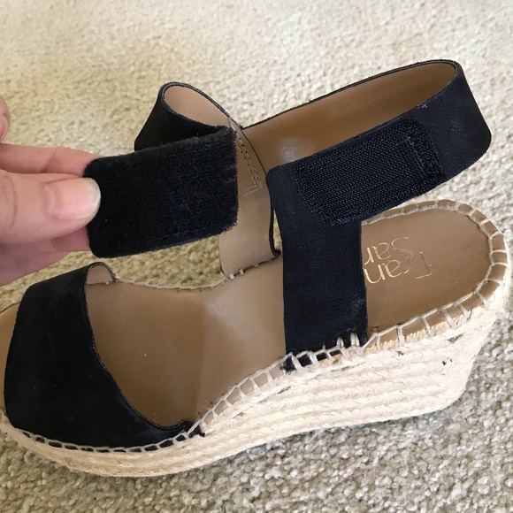 🆕🔥FRANCO SARTO ESPADRILLE BLACK💯SUEDE&💯LEATHER SEXY&CHIC&WOOVEN WEDGES!! - Picture 7 of 15